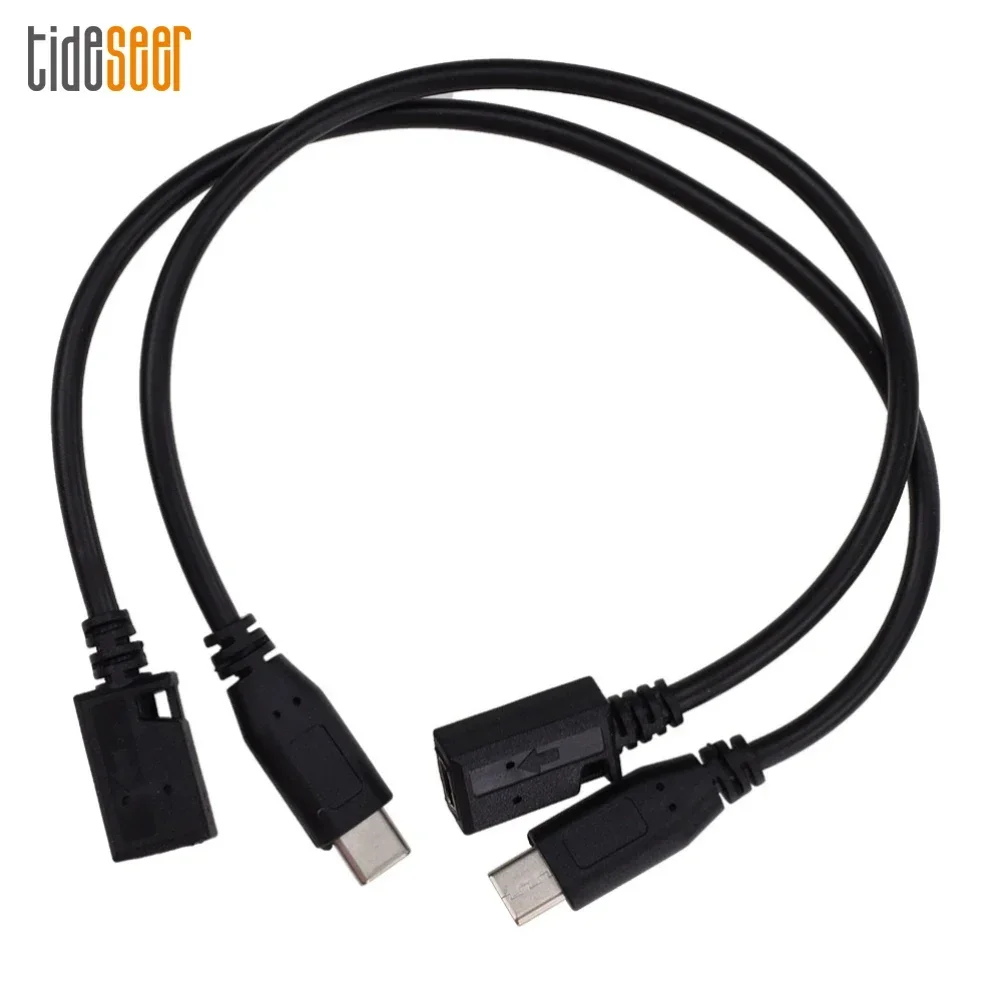 100pcs Mini USB Female To USB-C 3.1 Type C Male Converter Cable Adapter OTG Connector Cord Wire