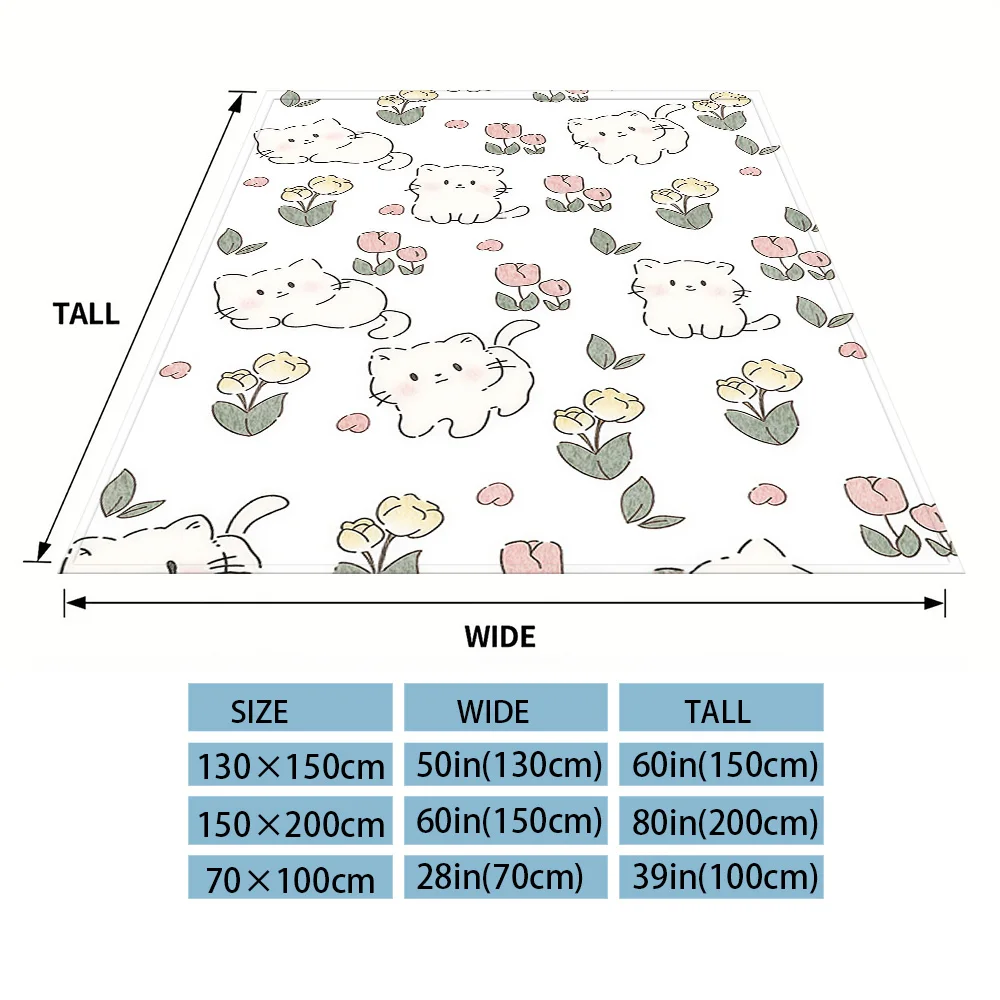Tulip Cat Nap Blanket,Flannel Blanket,Suitable For Sofas,Beds,Cars,Rooms,Offices,Camping,Exquisite Gift Blankets