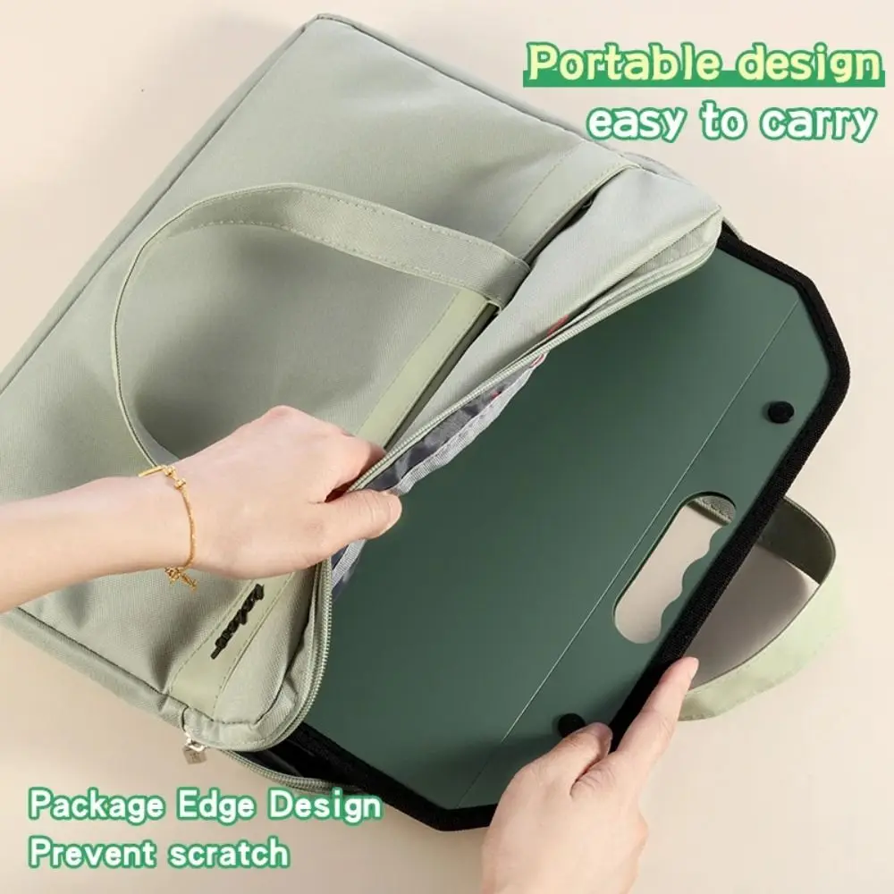 Large Capacity A4 File Folder Storage Organizer Waterproof Buckle HandBag Dustproof Wear Resistant Data Organizer Pouch Office