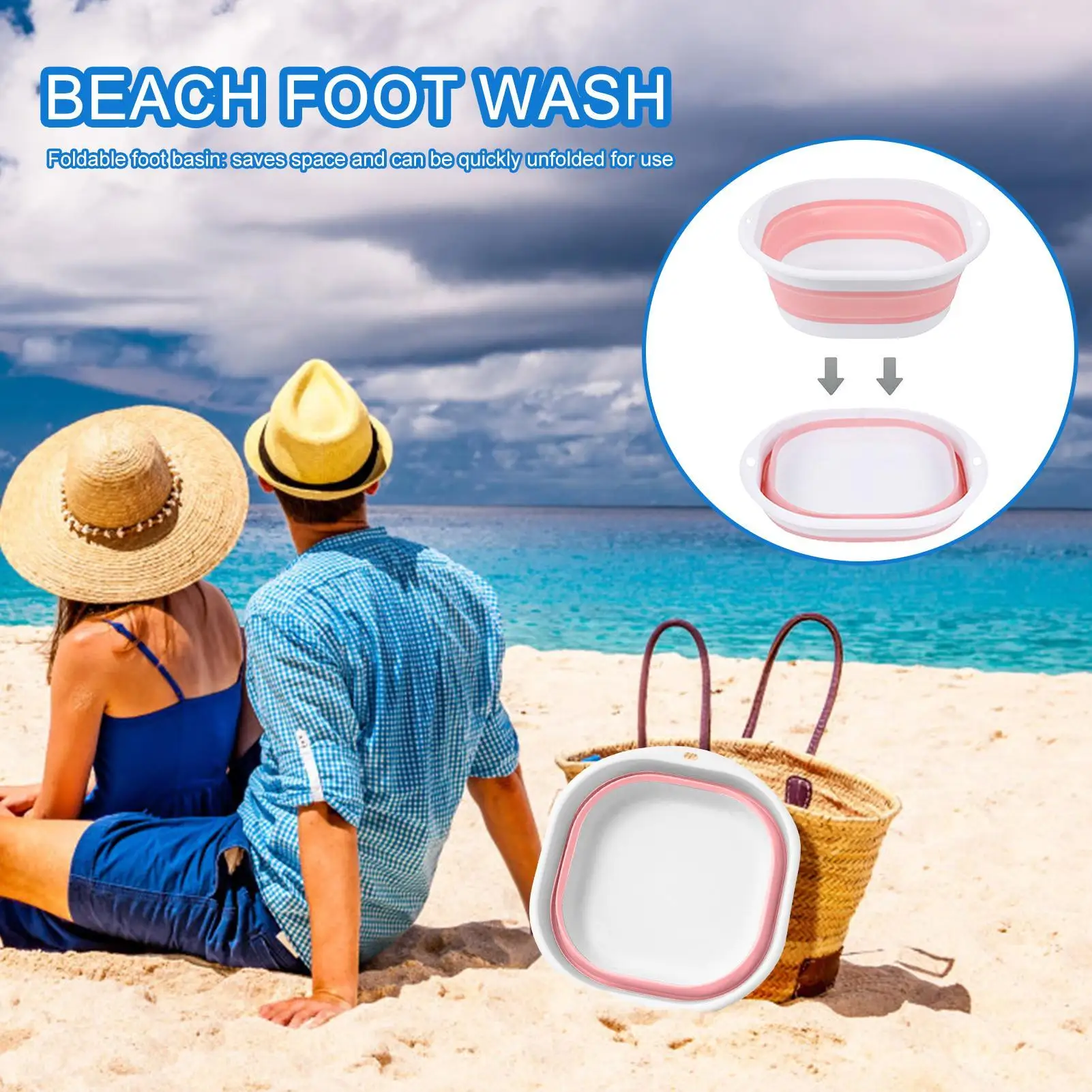 swimming pool foot bath pool entrance ladder foot soaking bathtub Foldable Foot Wash Basin Soft Foot Soaking Bucket - view 6