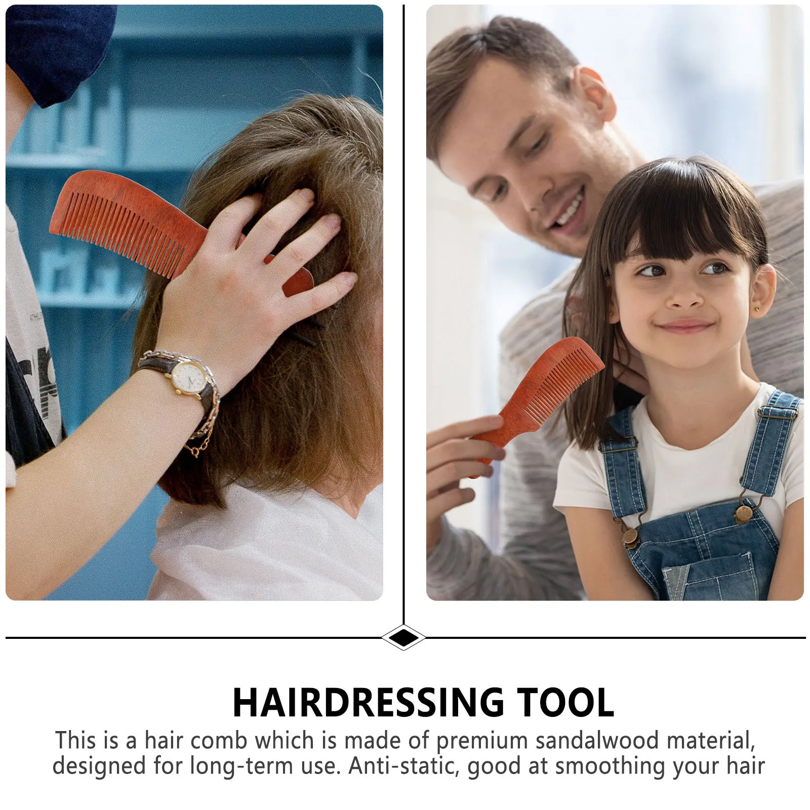 

1pc Sandalwood Women Smooth Hair Hairdressing Tool Massage Women Hair Detangling Tool Hairstyling Woman Comb Comb