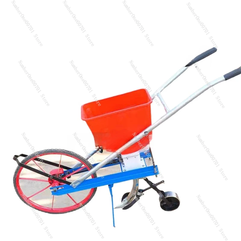 Small Hand Push Fertilizer Car Electric Manure Spreader Fertilizer Corn Soybean Planter Wheat Vegetable Fertilizer Basket