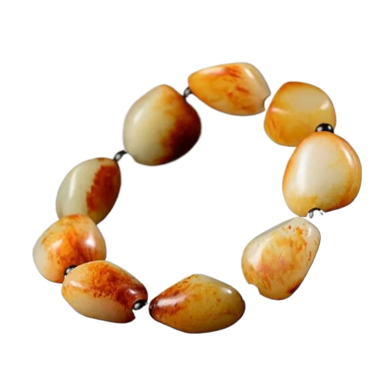 سوار اليشم الأبيض الطبيعي الجديد، سوار مادة البذور الذكور والإناث #6