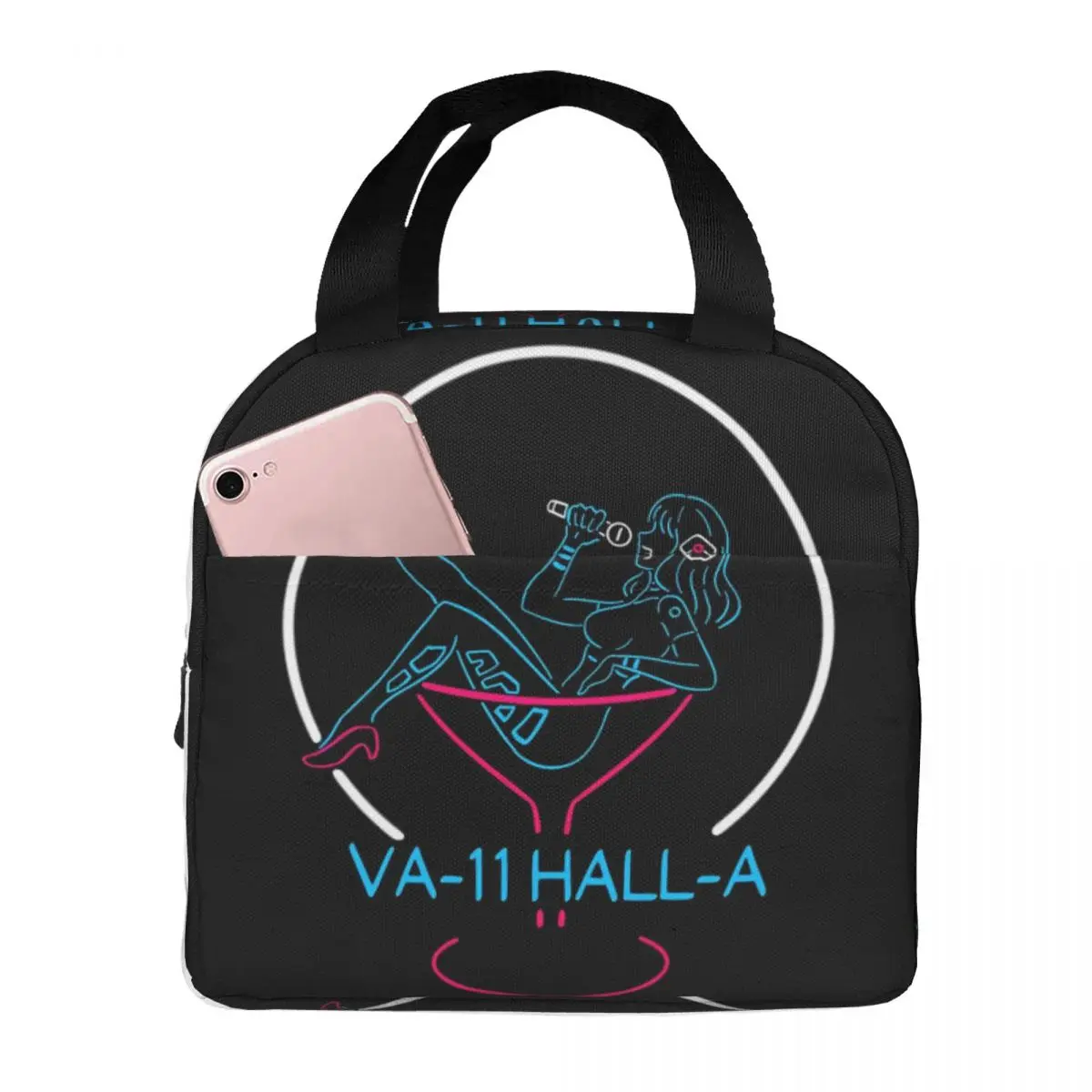 

VA-11 Hall-неоновые сумки для ланча с изоляцией, бэнто-бокс, водонепроницаемая сумка для ланча, многоразовые сумки для пикника, Термосумка для женщин