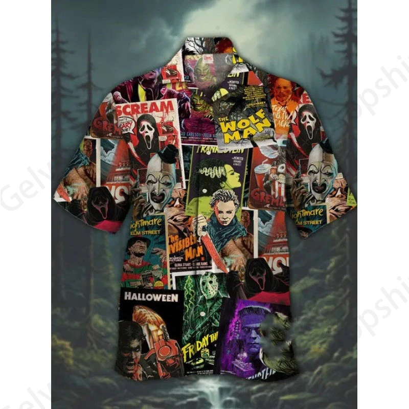 Summer Hawaiian Shirts Halloween Chucky Killer 3d Print Shirts Men Women Fashion Beach Shirt Casual Horror Blouses Street Camisa