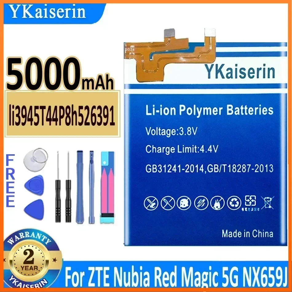 

5000mAh YKaiserin Li3945T44P8h526391 Battery for ZTE Nubia Red Magic 5G NX659J Replacement Cell Phone Batteries Warranty Track