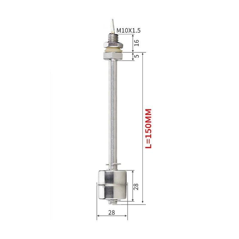Small inductive liquid level sensor, dual float switch, water tank water level controller, high-temperature 304, side-mounted