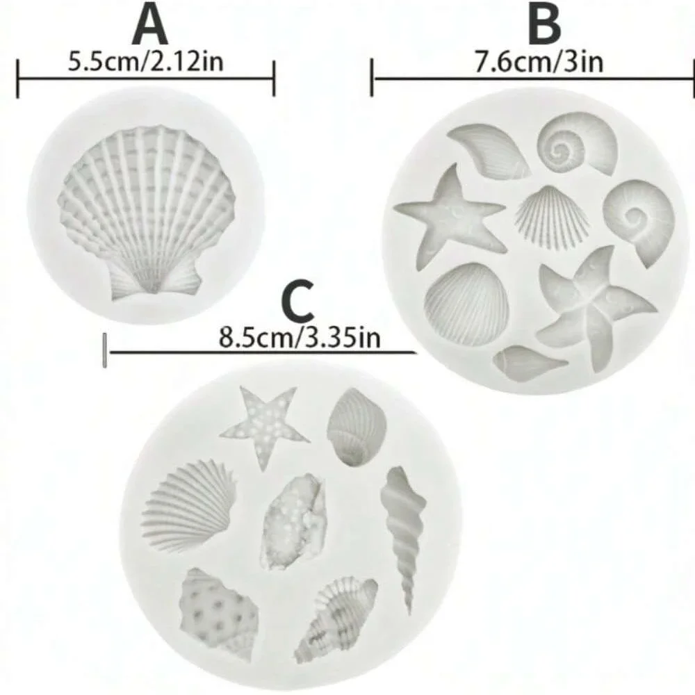 Silicone Shell Cake Mold, Conch Fondant & Chocolate Baking Mould Set, DIY Cake Decorating Tools for Cupcakes image 6