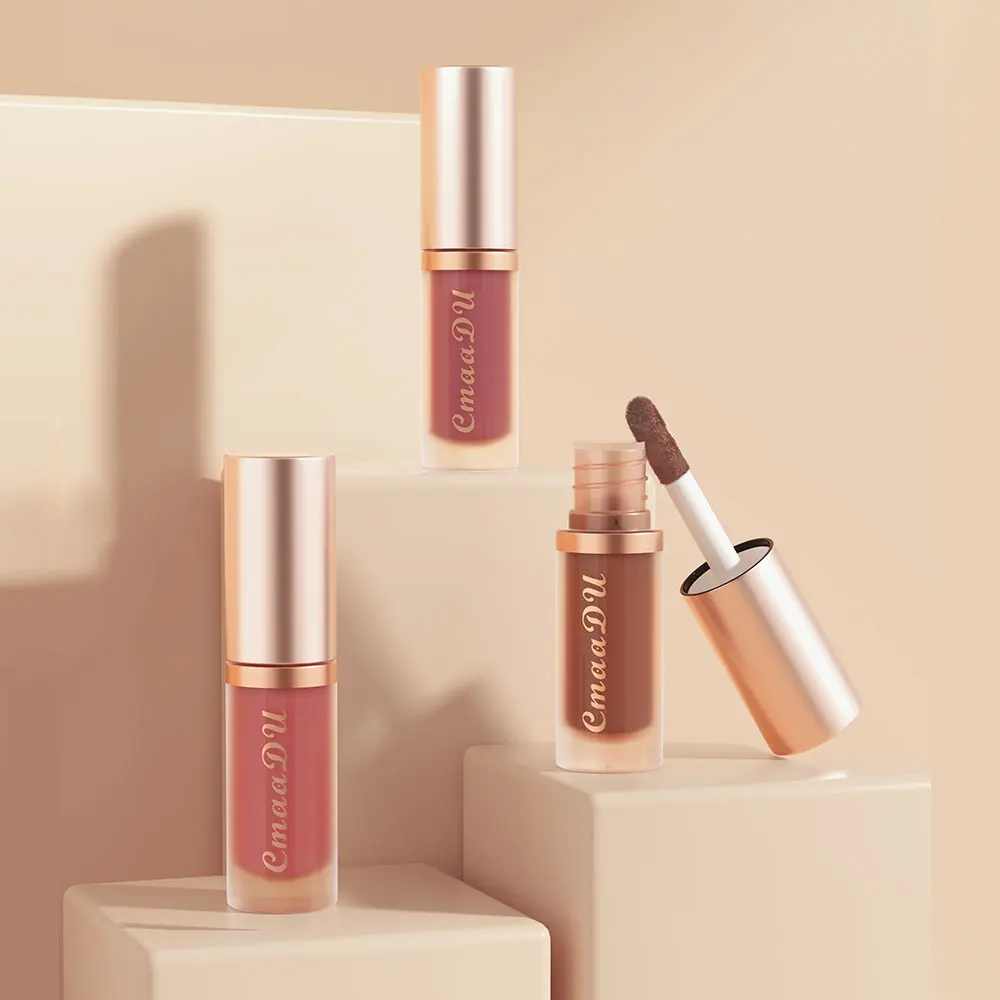 12-kleuren sexy langdurige fluwelen matte lipgloss vloeibare lippenstift lipmake-up vrouwen schoonheid rode anti-aanbak cup waterdichte lipgloss