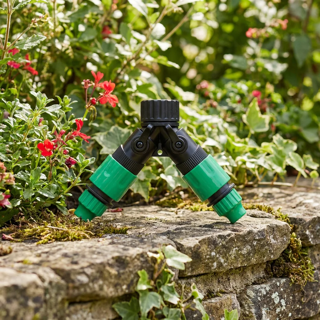 Double switch one to two irrigation ball valve, 6-point quick connector water pipe, Y-shaped two-way splitter valve
