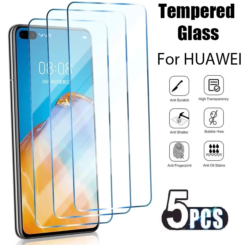 5Pcs Tempered Glass For Huawei P Smart Z Pro 2019 2020 2021 Screen Protector