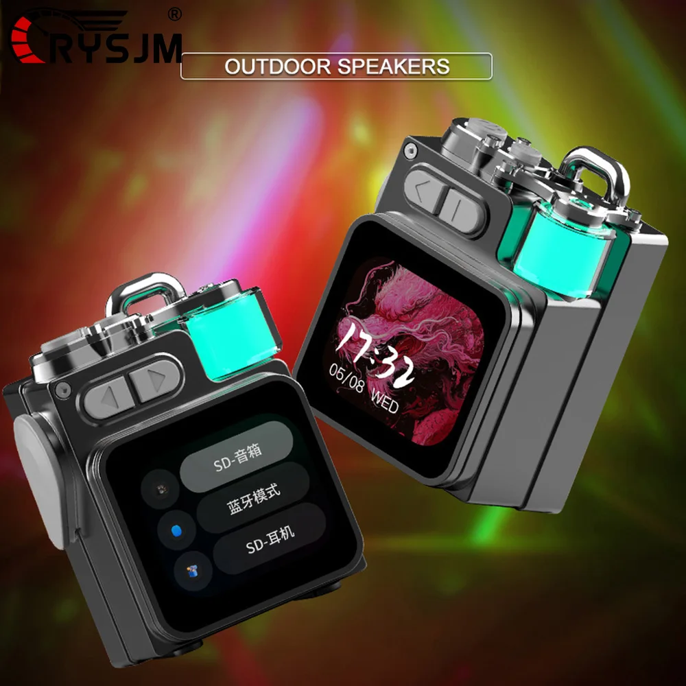 

Беспроводная колонка с RGB-дисплеем, настольным LED-экраном, мощными басами, портативная уличная акустика, сабвуфер, Bluetooth-совместимая.