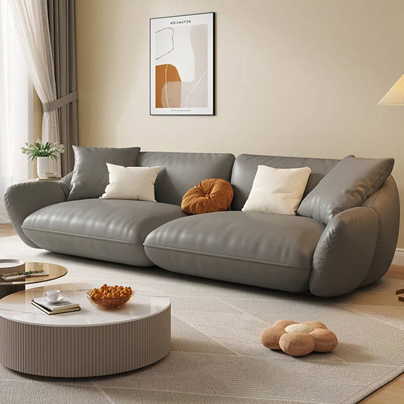 Nordic skórzana Sofa modułowa segmentowy luksusowy zestaw salon ergonomiczne krzesło Modern Classic dom umeblowanie Divani Soggiorno