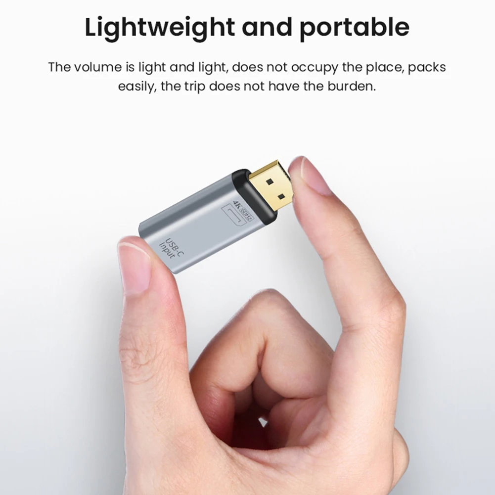 USB C Adapter Type-C Female to -Compatible DP MiniDP Male Adapter HD Video 4K@60Hz (MINI DP-Compatible Interface)