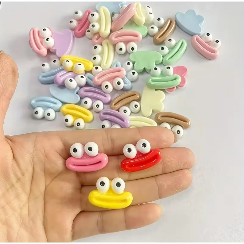 9 pieces / 20 pieces / 30 pieces / 40 pieces Cute and funny cartoon eyes with big eyes and sausage-like mouths, hair clips