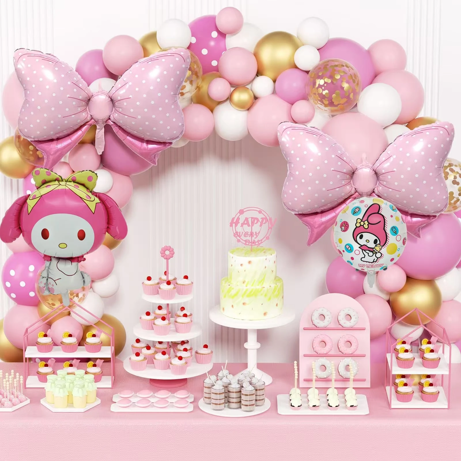 109 Pieces Anime Melody 40 Inch Numbers 1 2 3 4 5 6 7 8 9 Kids Birthday Foil Balloon Set Cute Cartoon Kuromi Baby Shower