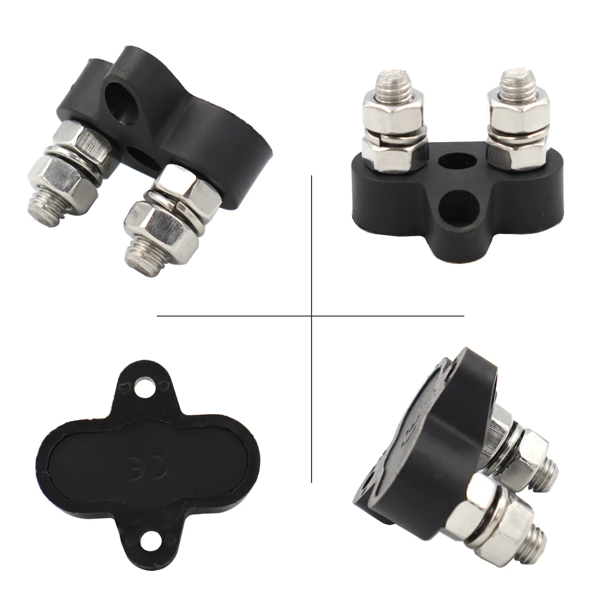 Klemmenblok Studs M6 M8 Positieve Negatieve Zware Bus Bar 5/16 "1/4" Stroomverdeling Stud voor Camping RV Truck Boot - afbeelding 2