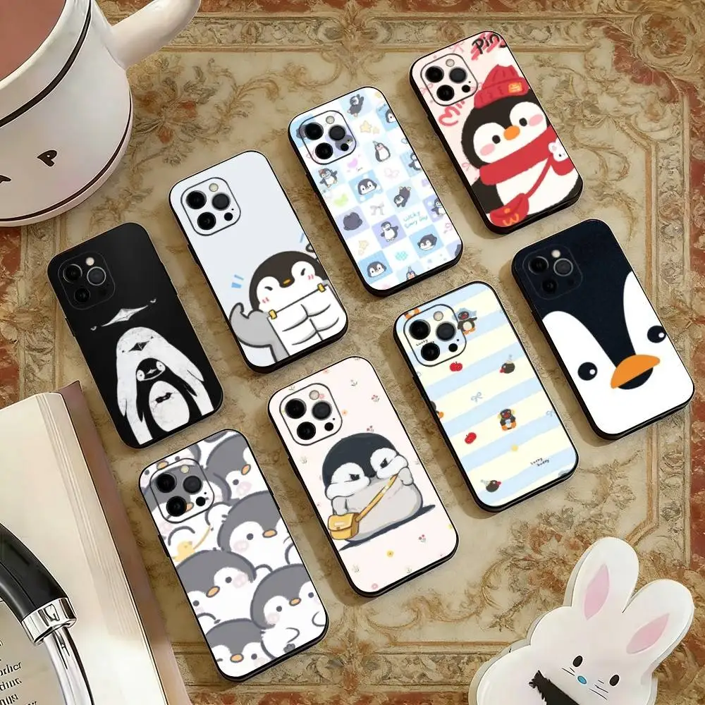 Penguin Kawaii Cute Cartoon  Phone Case Silicone Soft For IPhone 17 16 15 14 13 12 11 X XR Plus Pro Max Plus