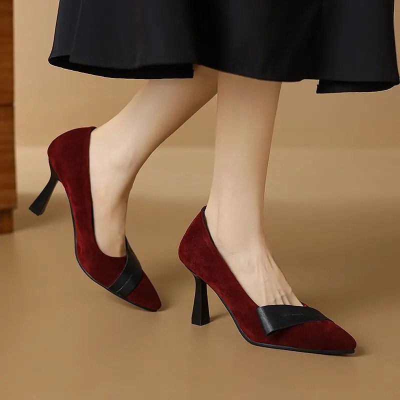 

ORCHA LISA Fashion shoes Elegant Women's Pumps Pointed Toe 9cm Strange High Heel Slip On Mixed Color Plus Size 41-43 Sexy Daily