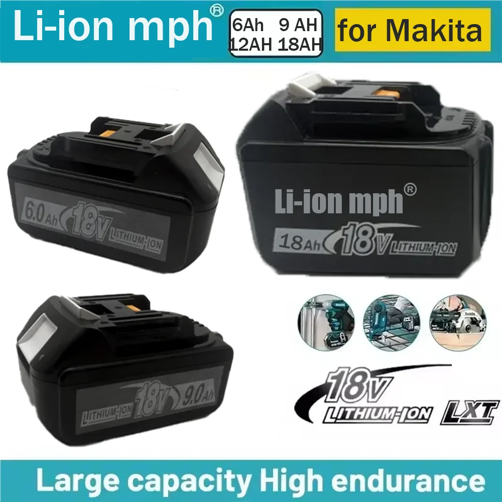 

18V 18.0Ah lithium-ion battery with LED for Makita, LXT BL1860B BL1860 BL1850 Makita rechargeable power tool battery