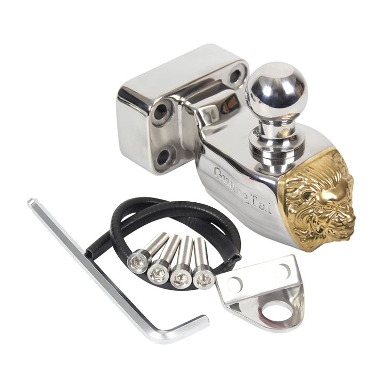 

ZAIQU Lion's Mask Stainless Steel Trailer Hook With Trailer Ball for Patrol Y62 Trailer Hitch Refit Parts Tow Hook Accessories