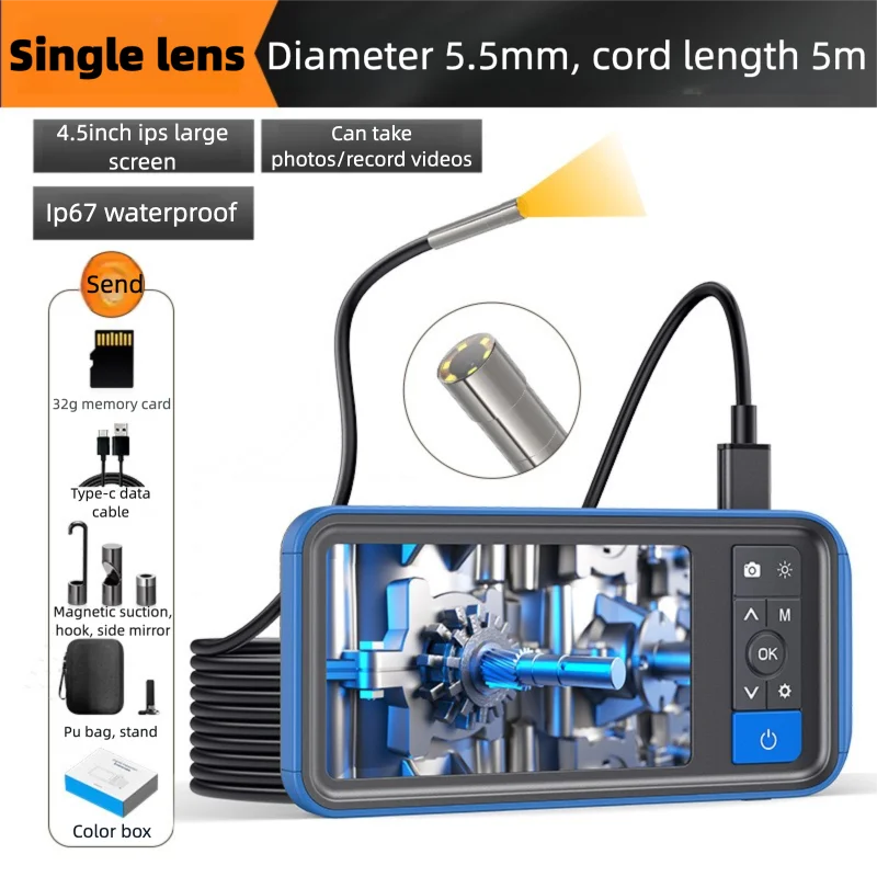 

Teslong 5mm single Lens Endoscope Camera HD 1080P Borescope Inspection Camera 5M