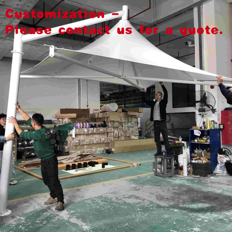 custom.Heavy Duty Quartet Square with Aluminum Frame and Polyester Sail Restaurant Membrane Structure and Commercia