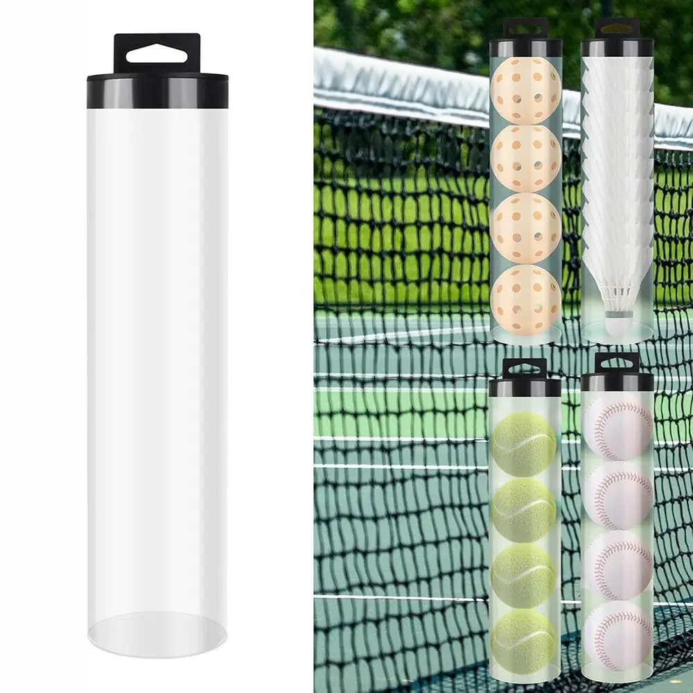 

Прозрачный ящик для хранения Pickleball с крышкой, держатель для теннисных мячей для бадминтона, бейсбола, цилиндрический контейнер-органайзер, аксессуар для пиклбола