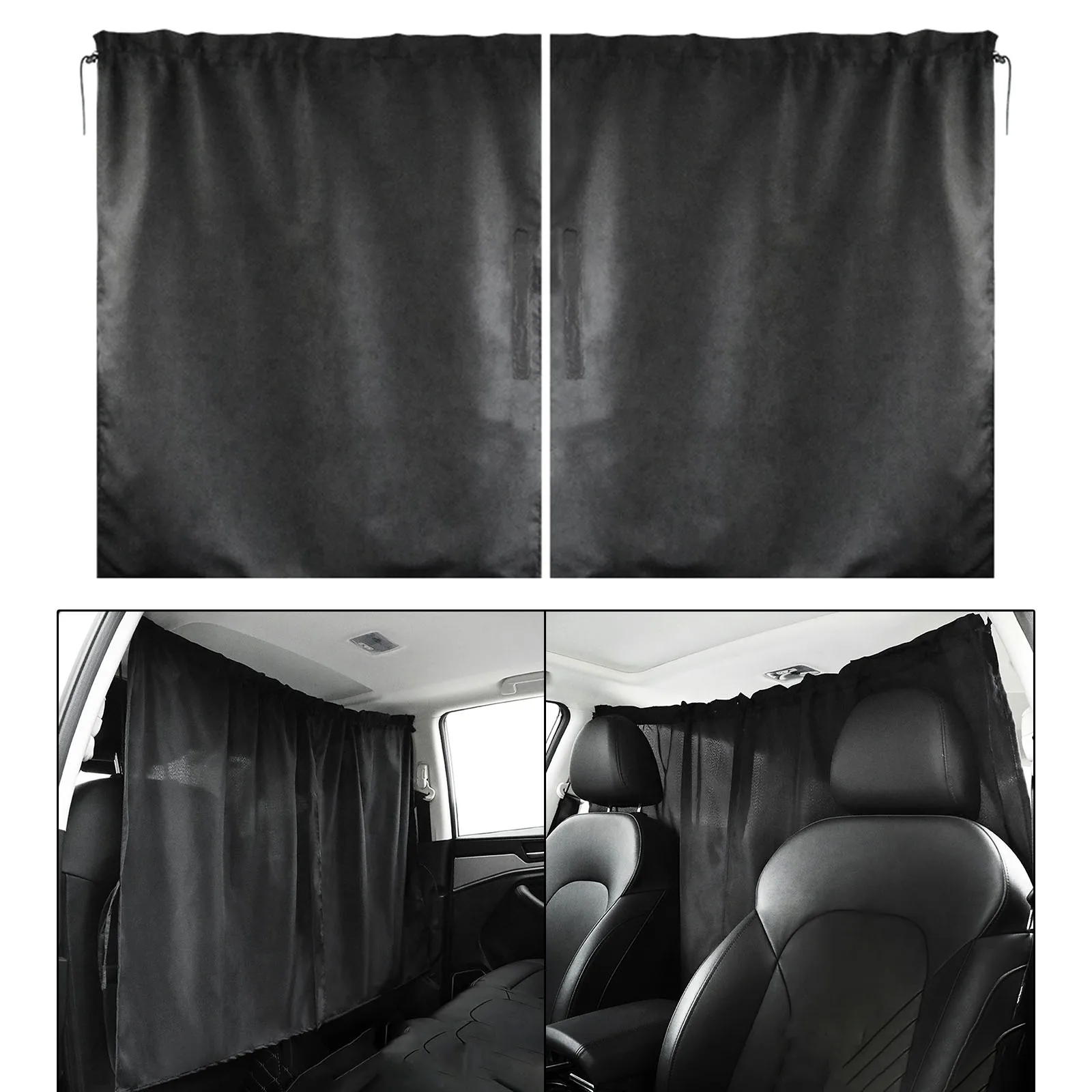 Car Isolation Curtain Detachable Simple Curtain Sealed Privacy Curtain Blackout Fit for Business Vehicle Van