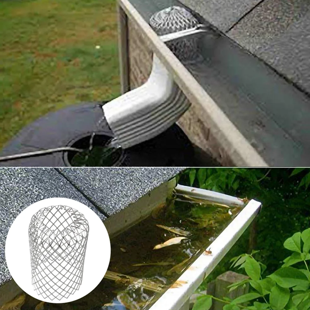 Roof Gutter Guard Filters 3 Inch Expand Aluminum Filter Strainer Stops Blockage Leaf Drains Drain Net Cover Gutter Guard