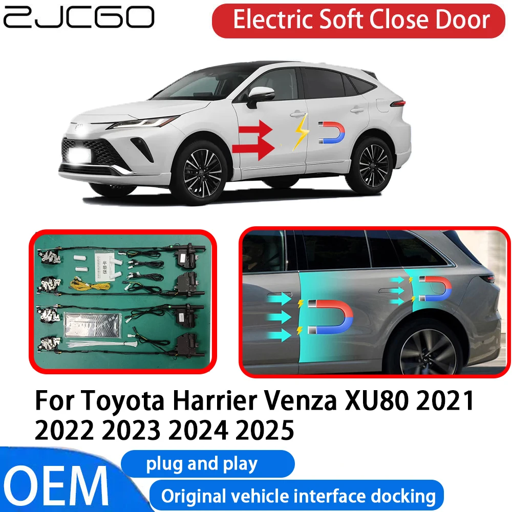 

ZJCGO for Toyota Harrier Venza XU80 2021~2025 Car Automatic Electric Soft Close Door Closer System OEM Plug and Play