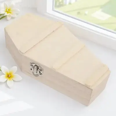 

1Pcs Wooden Coffin Candy Storage Box Halloween Small Hexagonal Lid Jewelry Organizer Present Halloween Decor Coffin Candy Boxes