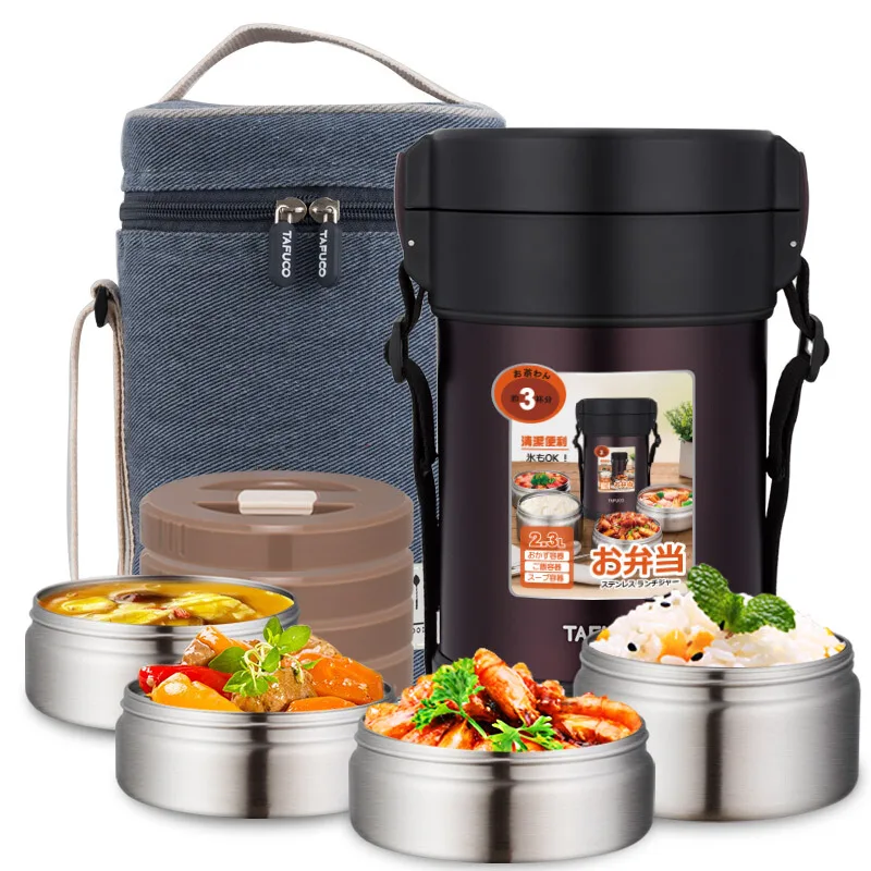 

Vacuum Lunch Box Stainless Steel Insulation Lunch Box 2L Adult Student Bento Insulation Bucket Pot