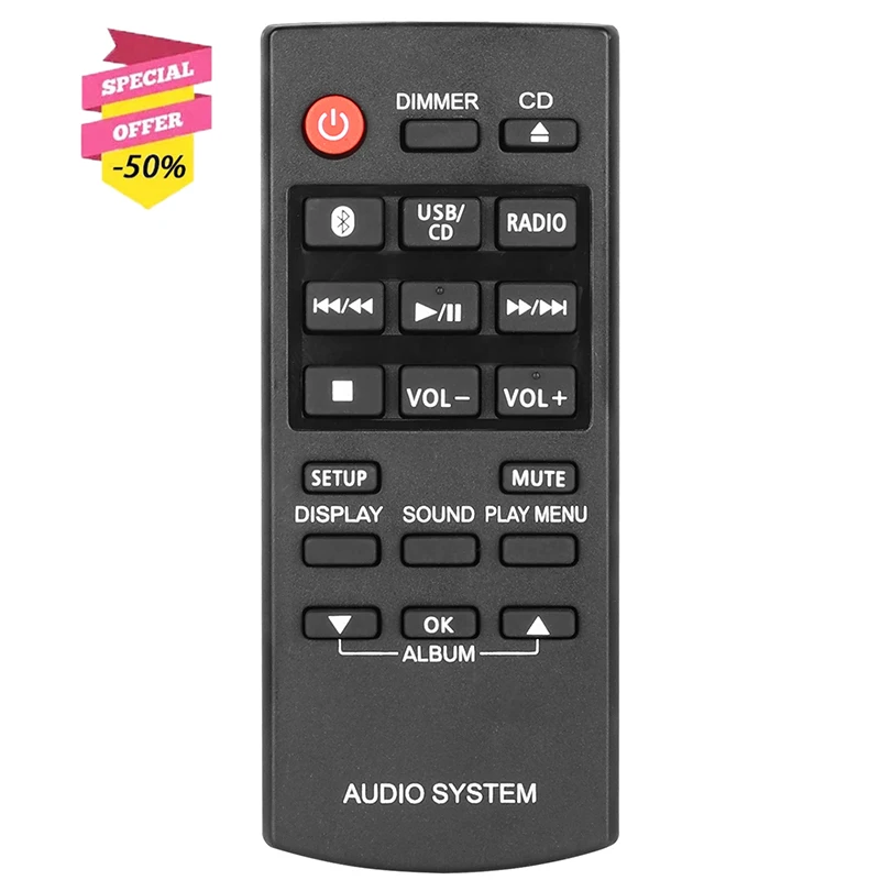 

N2QAYB000984 Remote Control For Panasonic CD Audio System SCHC200 SA-PM250 SC-PM250 SC-PM602 SC-UX100 SC-UX102 SC-UX104 SC-PM250