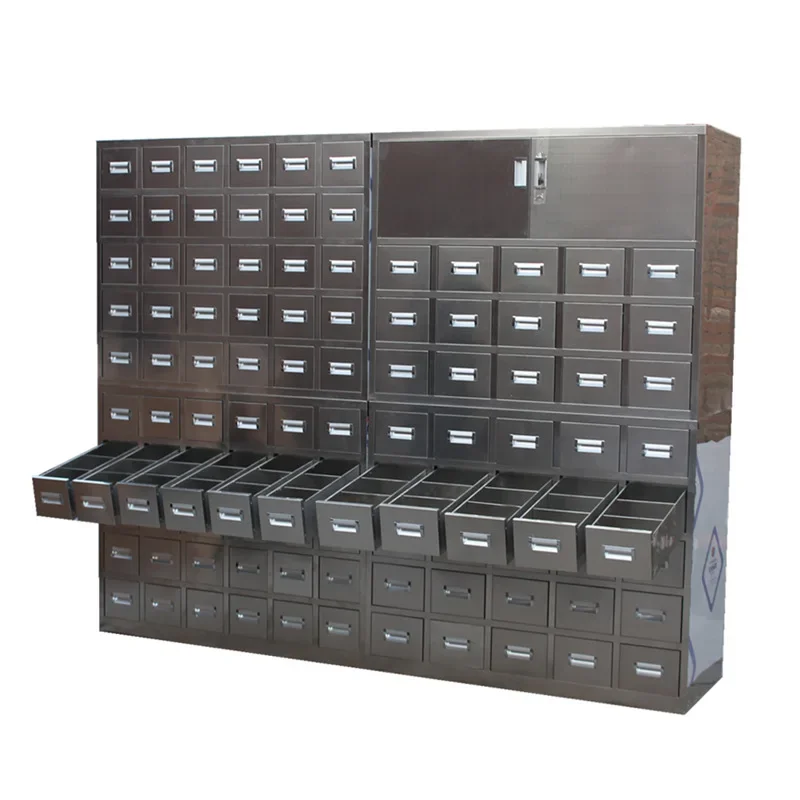 Chengdu Stainless Steel Traditional Chinese Medicine Cabinet Thickened Traditional Chinese Medicin