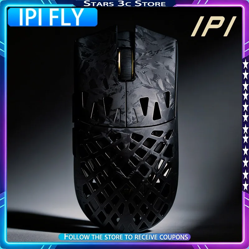 

Беспроводная игровая мышь IPI FLY с двойным 8K-датчиком, корпусом из углеродного волокна, покрытием Ice Sensitive и сенсором PAW3950, легкая, с низкой задержкой