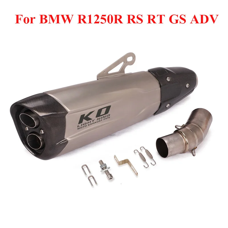 Motorcycle Exhaust System Muffler Escape Silencer Dual Pipe Mid Link Tube for BMW R1250R R1250RS R1250RT R1250GS ADV 2019-2022