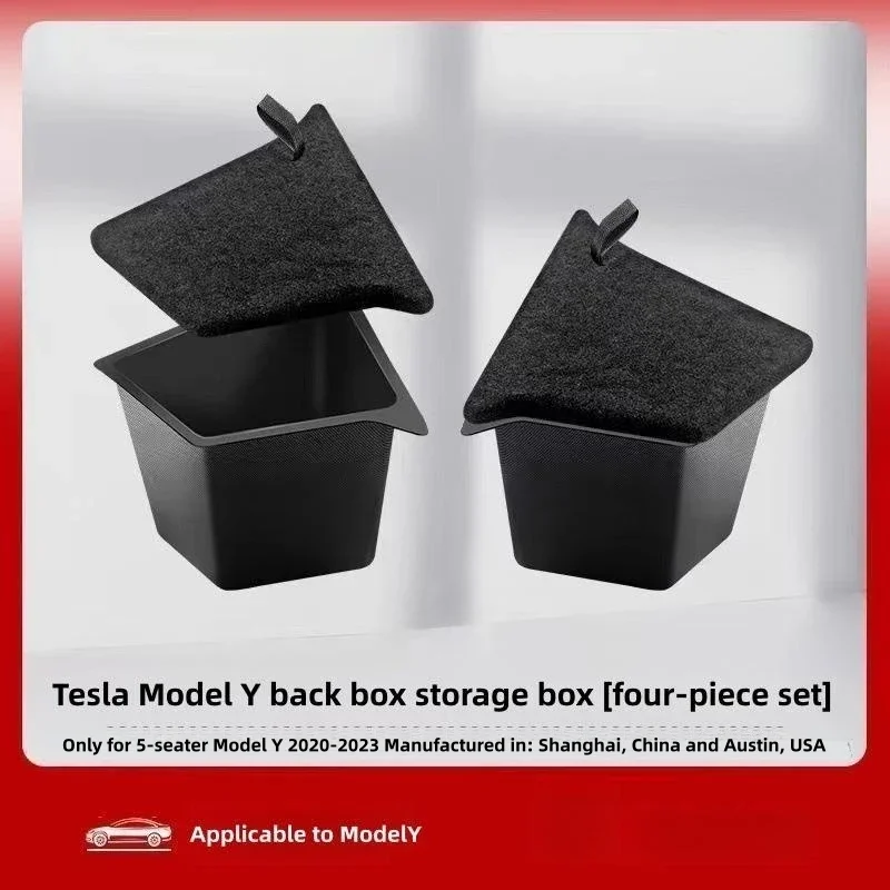 Tesla Model 3 Y Car Trunk Side Storage Box For Tesla Model Hollow Cover Organizer Flocking Mat Partition Board Stowing Tidying