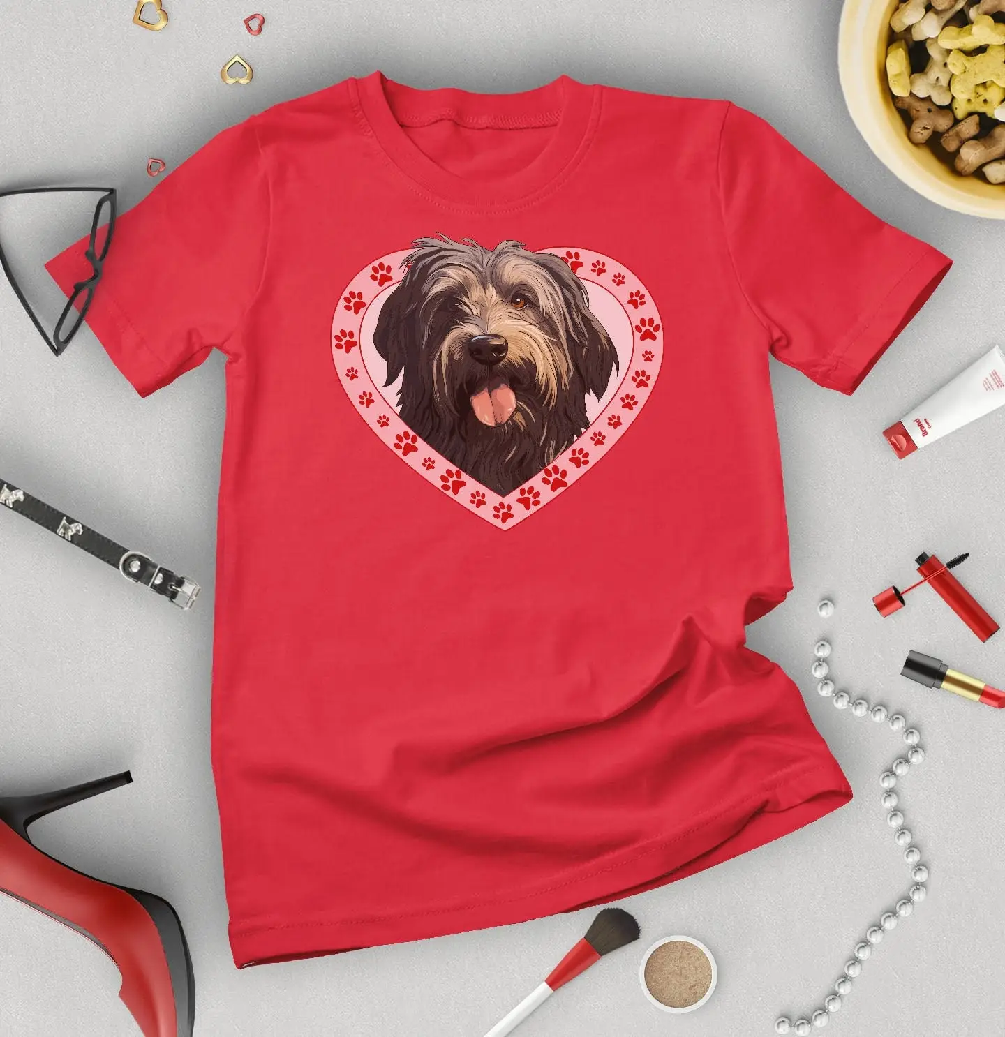 Bergamasco Sheepdog Mens or Womens Dog Valentine T Shirt