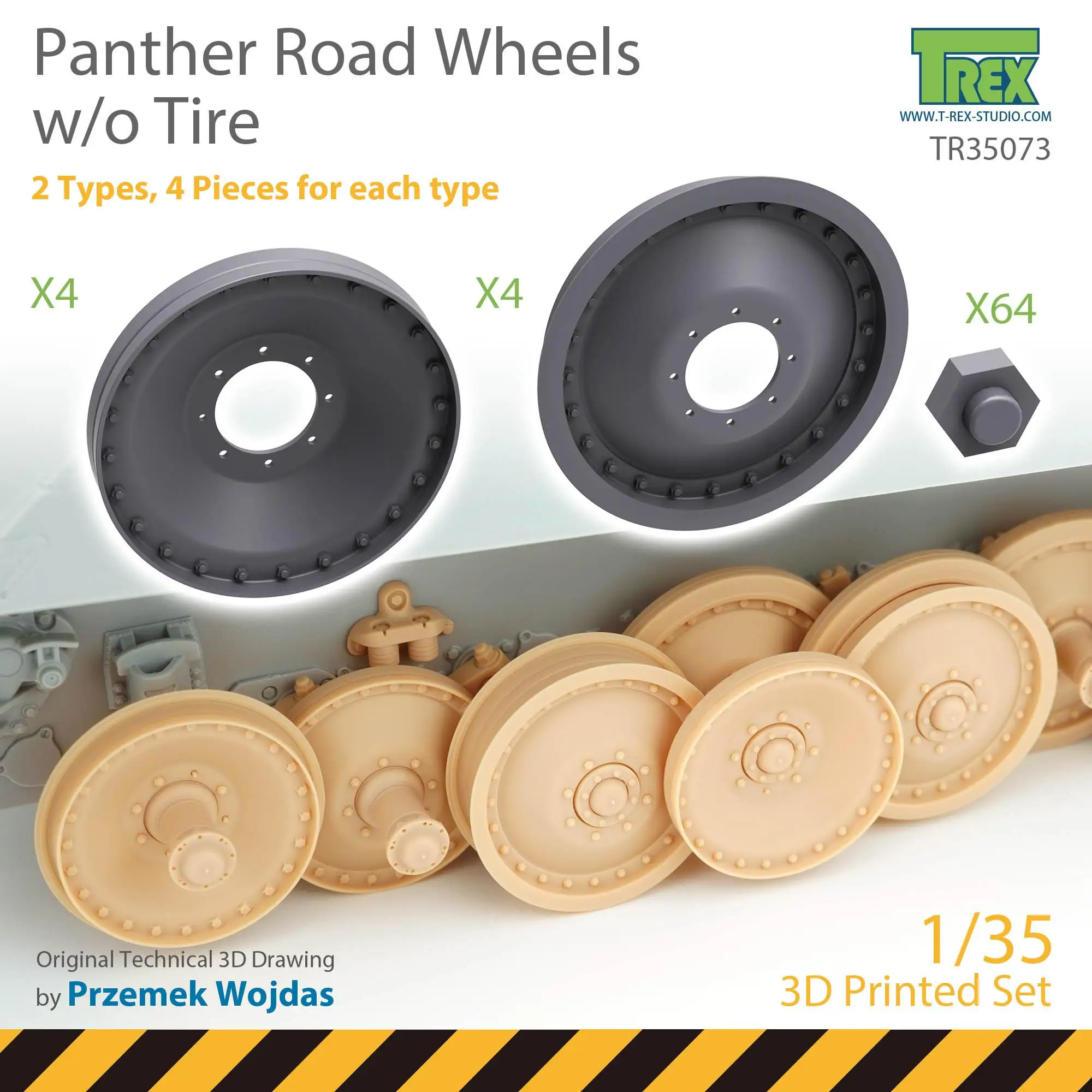 

T-REX 35073 1/35 Panther Road Wheels w/o Набор шин 3D Print Set