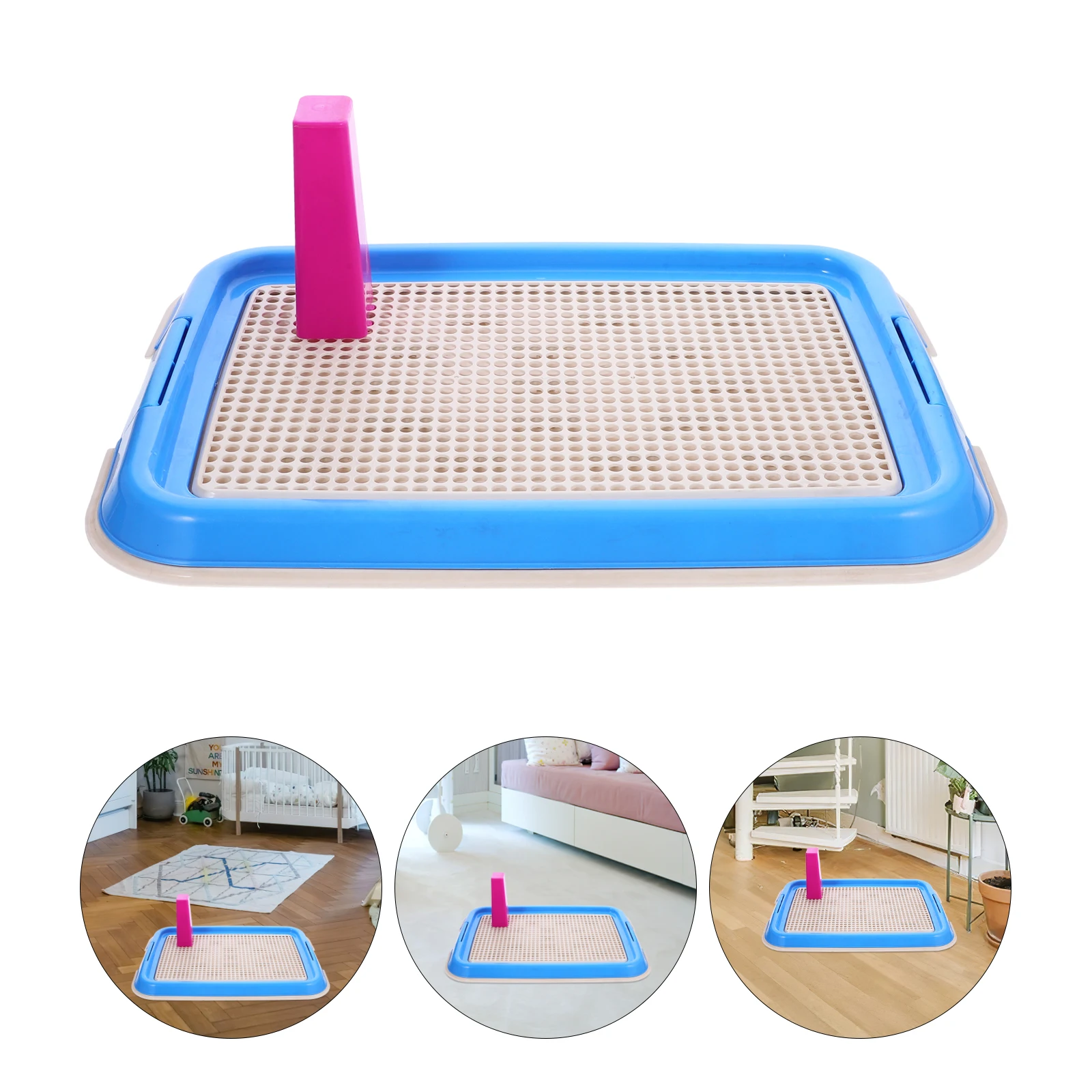 

Pet Toilet Indoor Dog Potty Anti Training Puppy Pee Pad Mesh Plastic Cage Bedpan Portable Pet Bedpan With Column