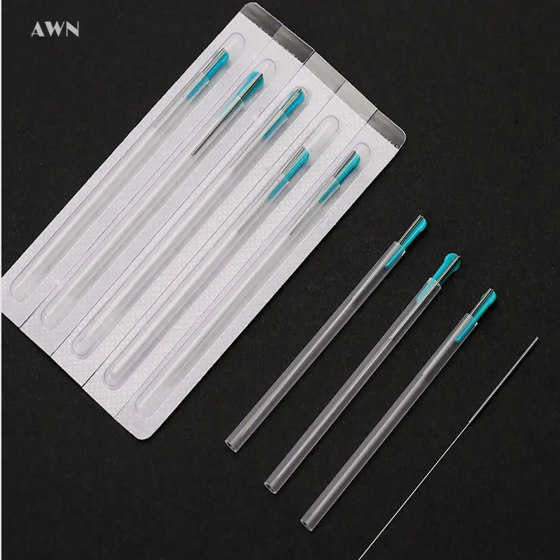 5Box =500Pcs Disposable Acupuncture Needle Sterile with Individual Tube Zhenjiu Medicine Acupoint Stimulation Therapy Multi Siz