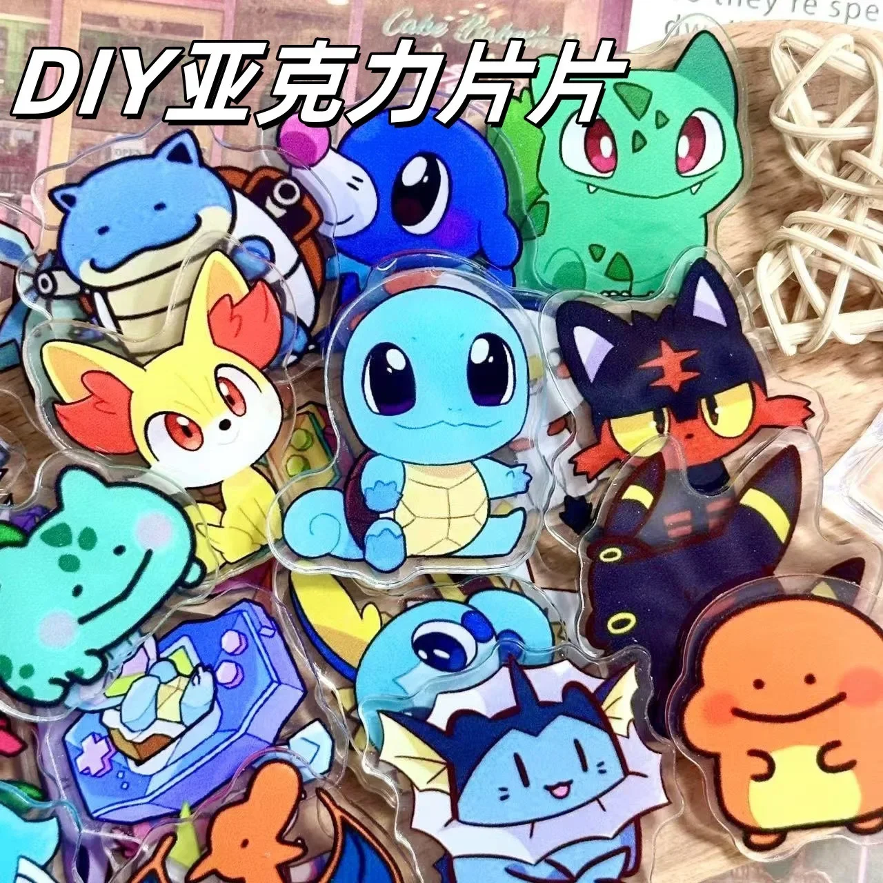 50/100 Pièces de mini-plaques acryliques de 1/2 cm à motifs de dessins animés pour loisirs créatifs, utilisées pour aimants de réfrigérateur, accessoires de coques de téléphone et articles d'anime
