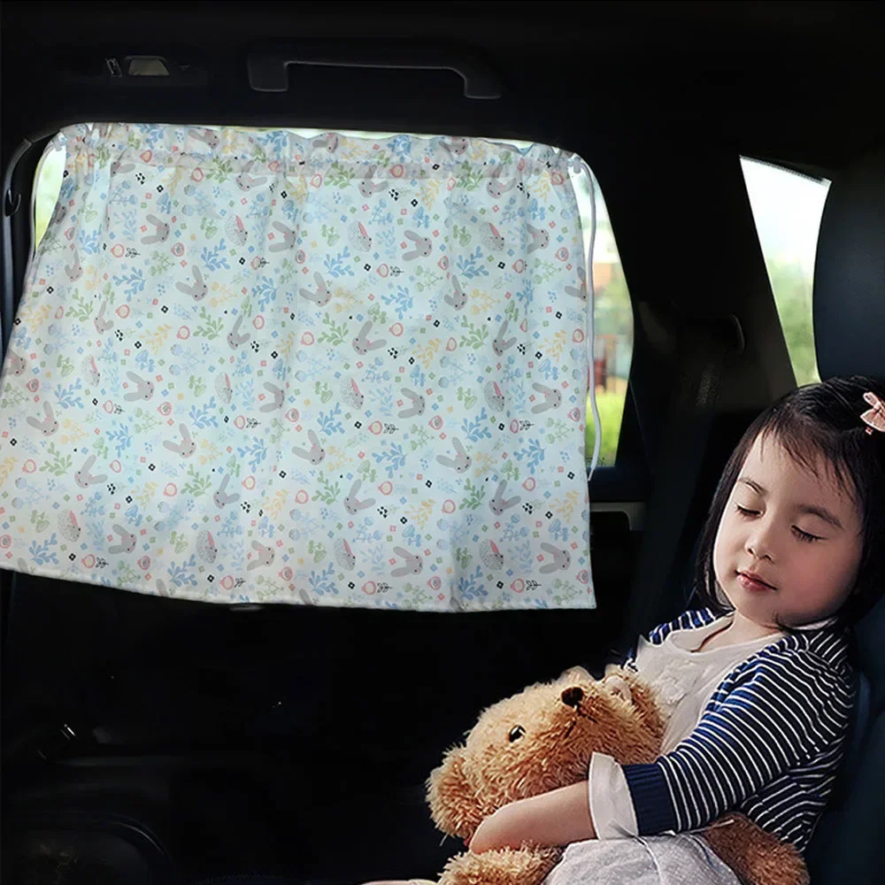 

Suction Cup Curtain In The Car Window Sunshade Cover Cartoon Universal Side Window Sunshade UV Protection For Kid Baby Children