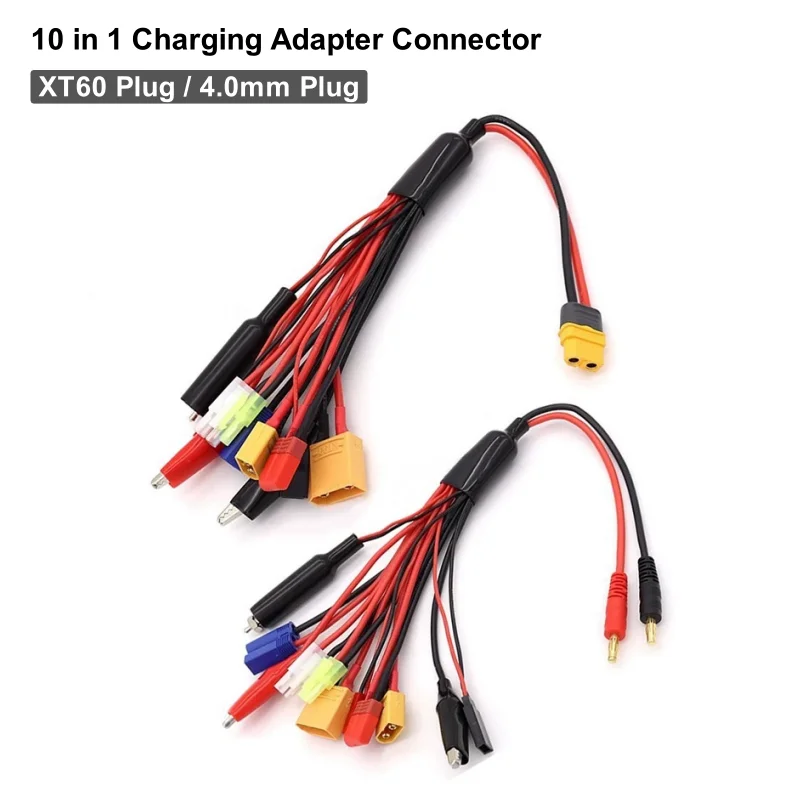 

XT60 XT90 EC5 JST Connect to 4.0MM Banana plug 10 in 1 Charging Adapter For RC Drone IMAX B6 B6AC Battery Charger