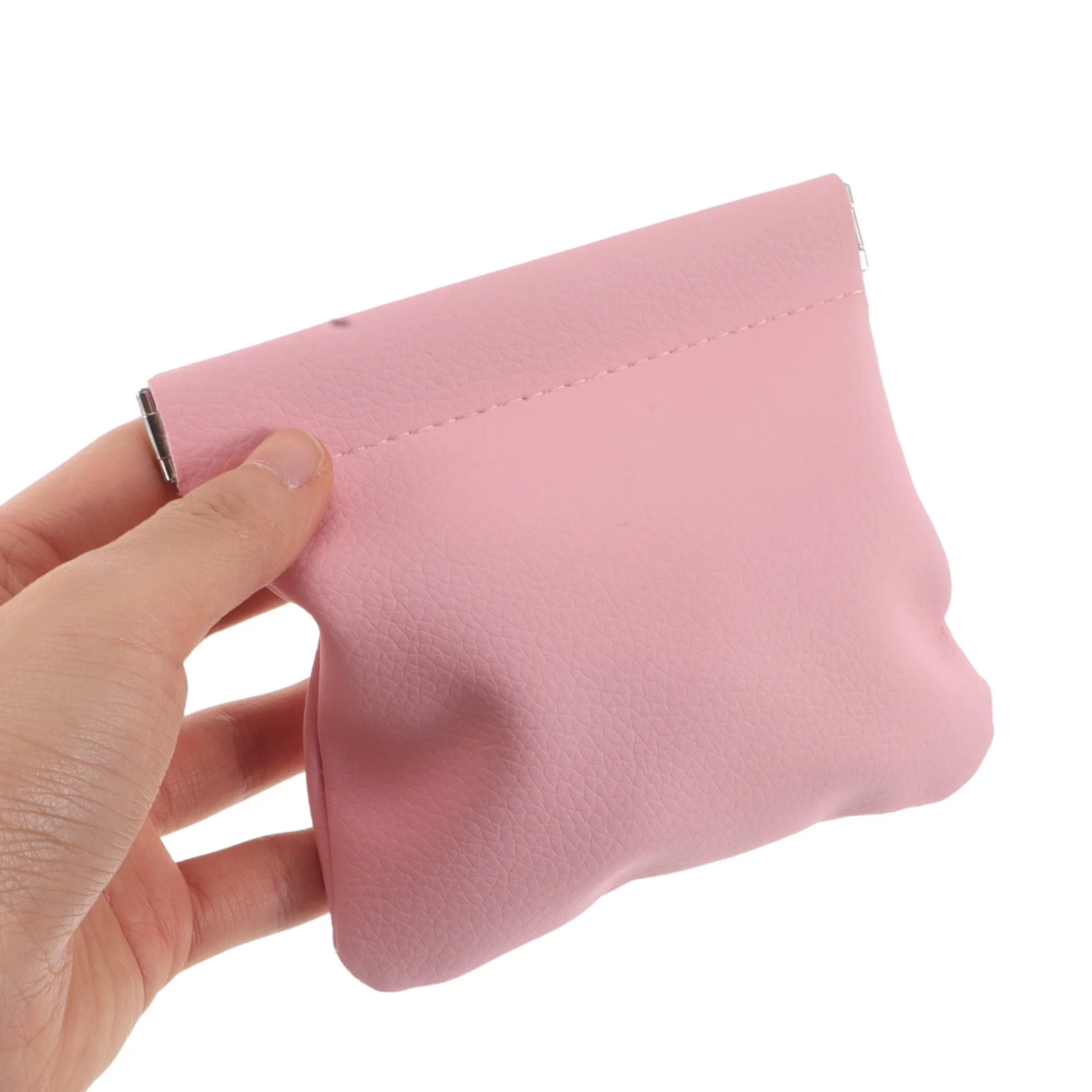 

6Pcs Compact Travel Jewelry Pouch PU Spring Automatic Closure Earphone Holder Makeup Bag Small Change Wallet Portable
