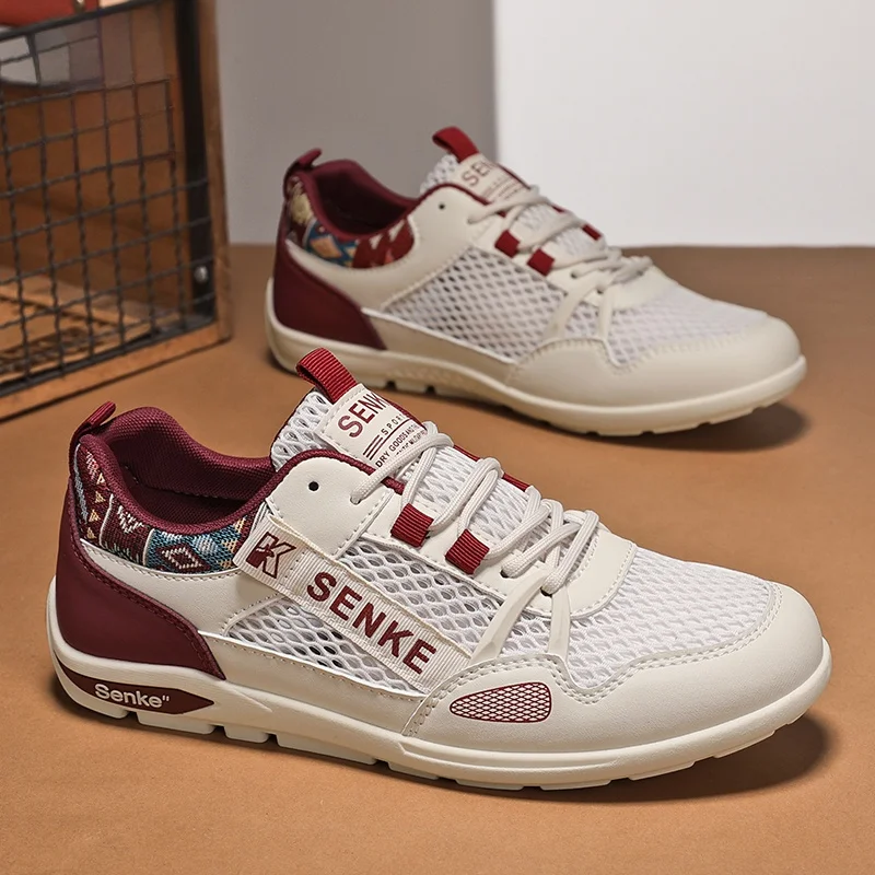 Men's Summer Breathable Mesh Shoes Casual Sports Lightweight Anti-slip Soft Bottom Fashionable All-Match Youth Outdoor Sneakers