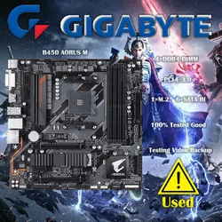 GIGABYTE B450 AORUS M Motherboard AMD B450 Socket AM4 DDR4 M.2 m-ATX HDMI Ryzen