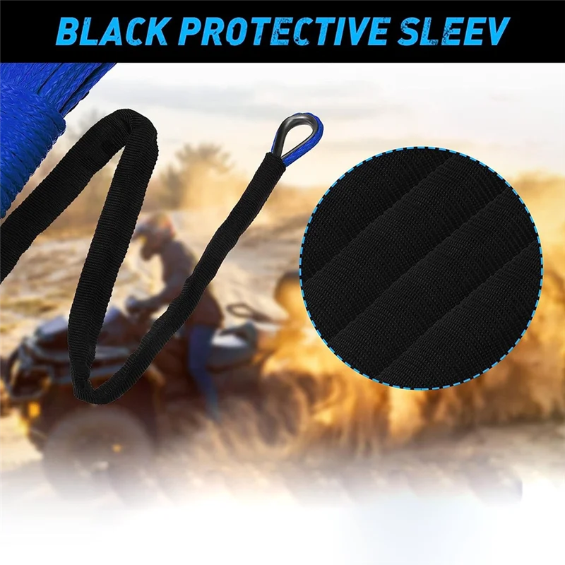 

Высококачественный синтетический трос лебедки, 2 шт., трос лебедки, 1/4 дюйма X 50 футов, устойчивый к ультрафиолетовому излучению, для лебедки UTV, ATV, грузовиков