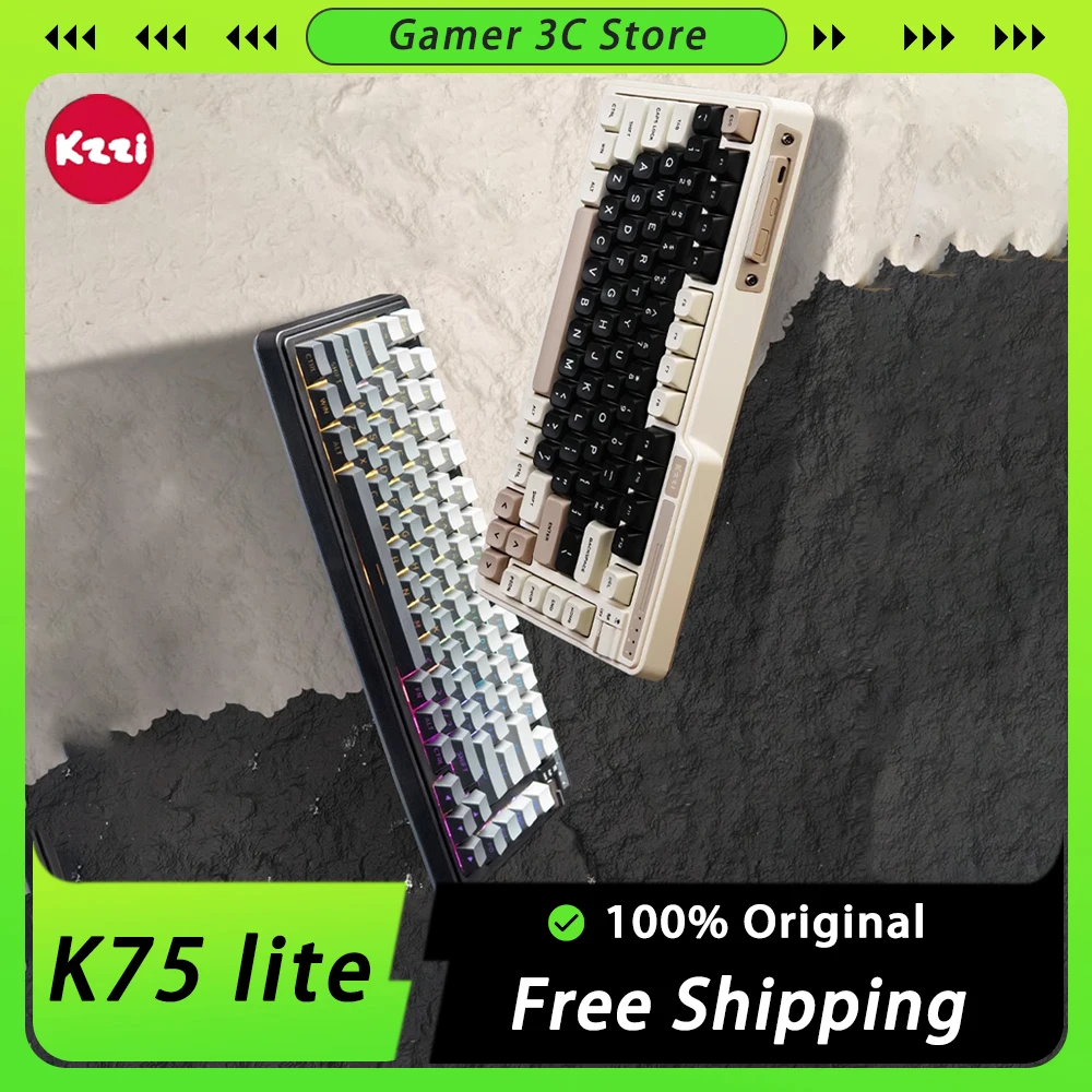 

KZZI K75 lite Mechanical Keyboard Three Mode RGB Hot Swap Custom Programming Wireless Gaming Keyboard PBT Ergonomics Pc Gamer